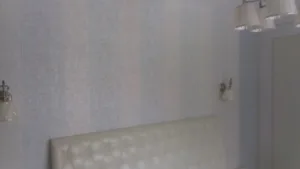 Поклейка обоев в спальне